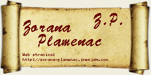 Zorana Plamenac vizit kartica